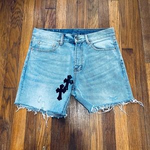 Denim Cut Off Shorts Chrome Hearts Replica